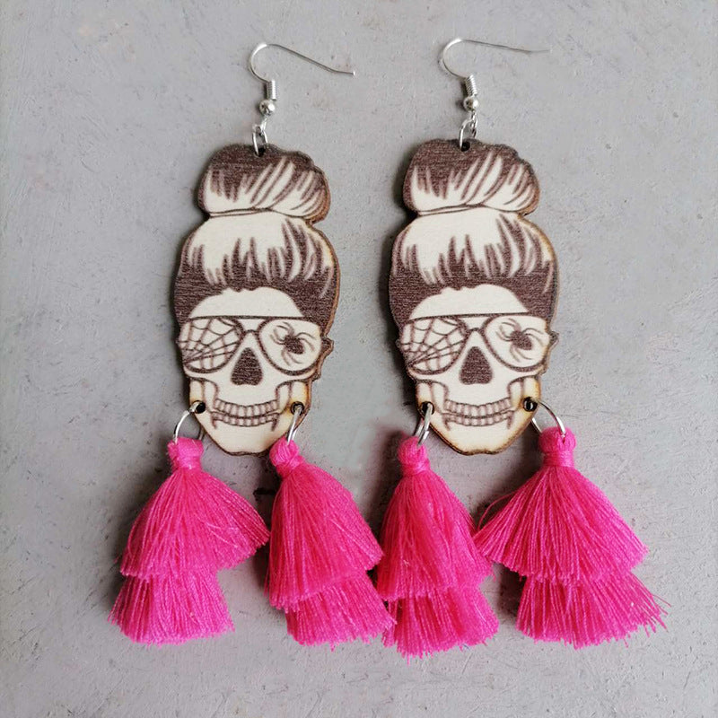 Spider Grandma Tassel Detail Dangle Earrings 