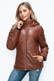 How Dare U Pocketed Zip Up Puffer Jacket with Removable Hood 
