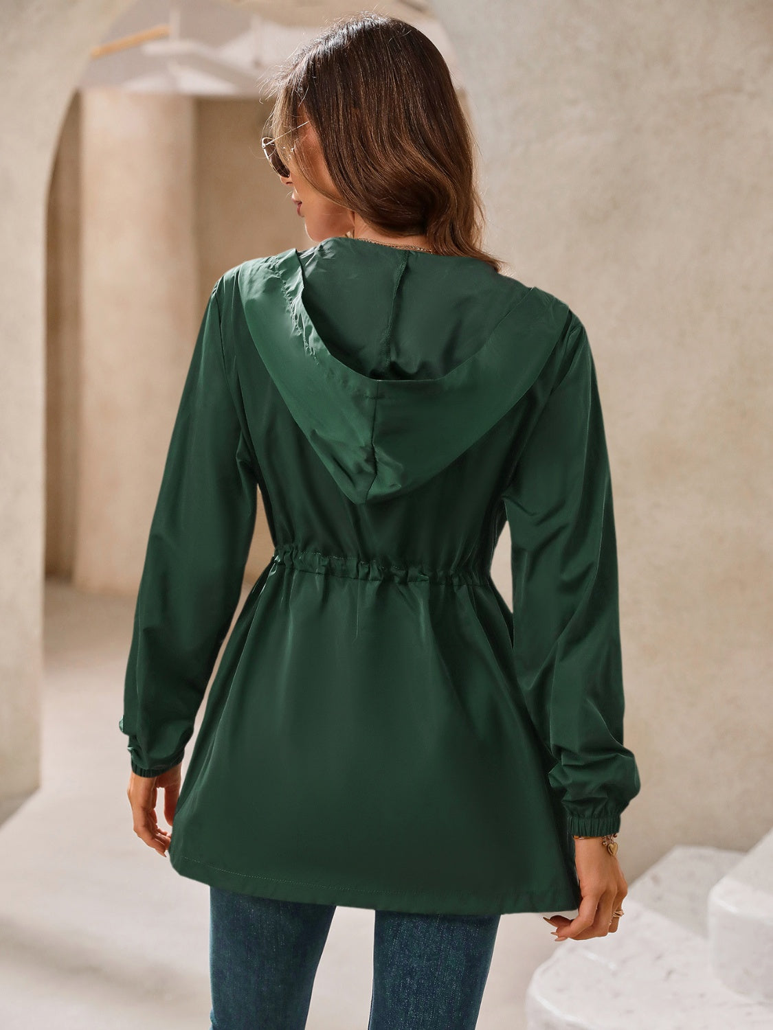 Ivy Lane Outdoor Waterproof Long Sleeve Hooded Windbreaker 