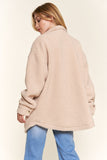 And The Why Teddy Sherpa Button Down Curved Hem Shacket 