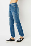 Judy Blue Full Size Queen Of Hearts Coin Pocket BF Jeans 