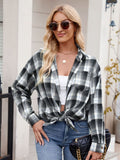 Mandy Plaid Collared Neck Long Sleeve Shirt 