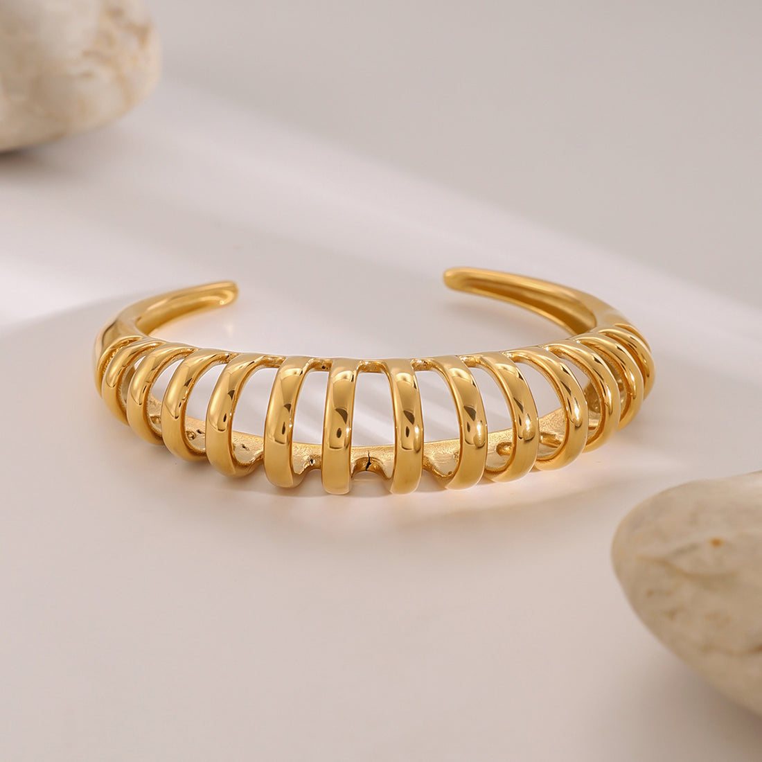 18K Gold-Plated Stainless Steel Cutout Bracelet 