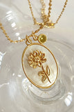 Flower Shell Pendant Copper Necklace 