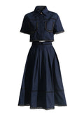 Short Sleeve Shirt and Skirt Set Two Piece Dresses