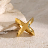 18K Gold-Plated Crisscross Ring 