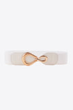 Ribbed Alloy Buckle Elastic Belt 