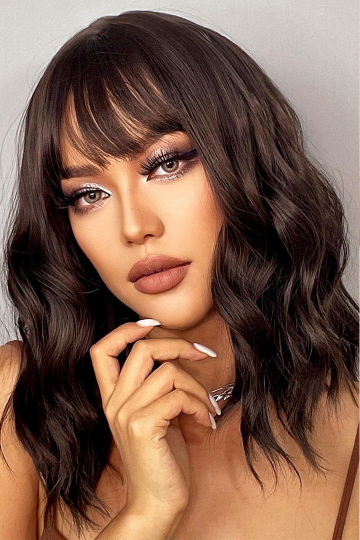 Natural Looking Synthetic Full Machine Bobo Wigs 12'' 