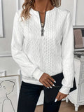 Texture Half Zip Long Sleeve Sweatshirt 