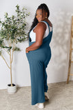 Double Take Full Size Wide Strap Overall with Pockets 