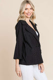 Culture Code Double Breasted Eyelet Jacket with Pockets 