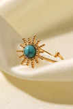 Natural Stone Sun Shape Open Ring 