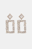 Square Shape Glass Stone Dangle Earrings 
