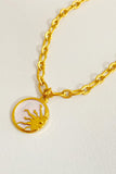 Round Pendant Stainless Steel Necklace 