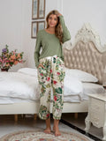 Round Neck Top and Printed Pants Lounge Set Lingerie & Nightwear