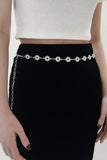 Rhinestone Decor Zinc Alloy Belt 