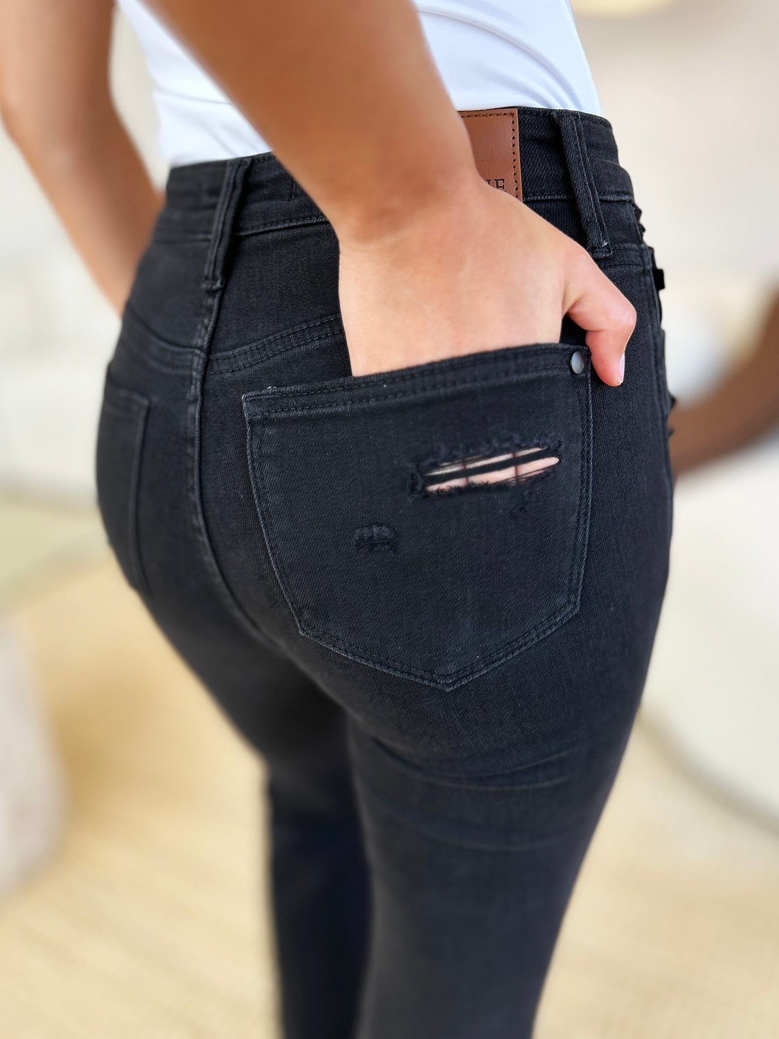 Judy Blue Full Size High Waist Distressed Flare Jeans 