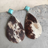 Artificial Turquoise Teardrop Earrings 
