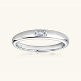 925 Sterling Silver Inlaid Moissanite Ring 