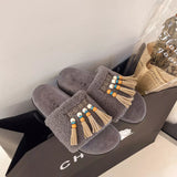 Tassel Open Toe Slippers 