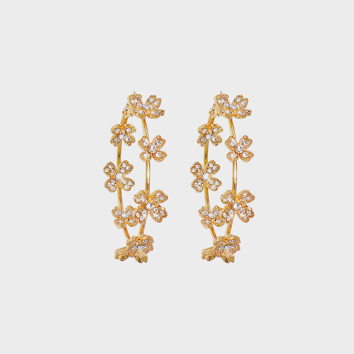Circle Shape Rhinestone Alloy Earrings 