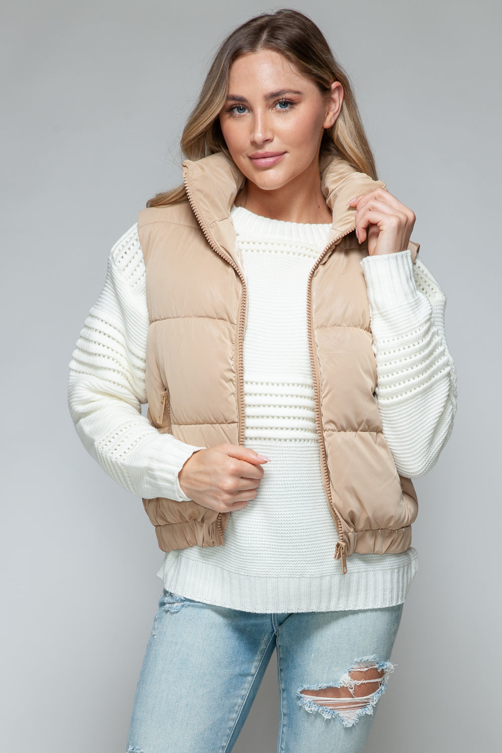 Snobbish Fine Fur Lining Quilted Vest 