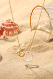 Pearl Hoop Link Pendant Necklace 