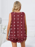 Heart Scoop Neck Tank and Shorts Lounge Set Lingerie & Nightwear