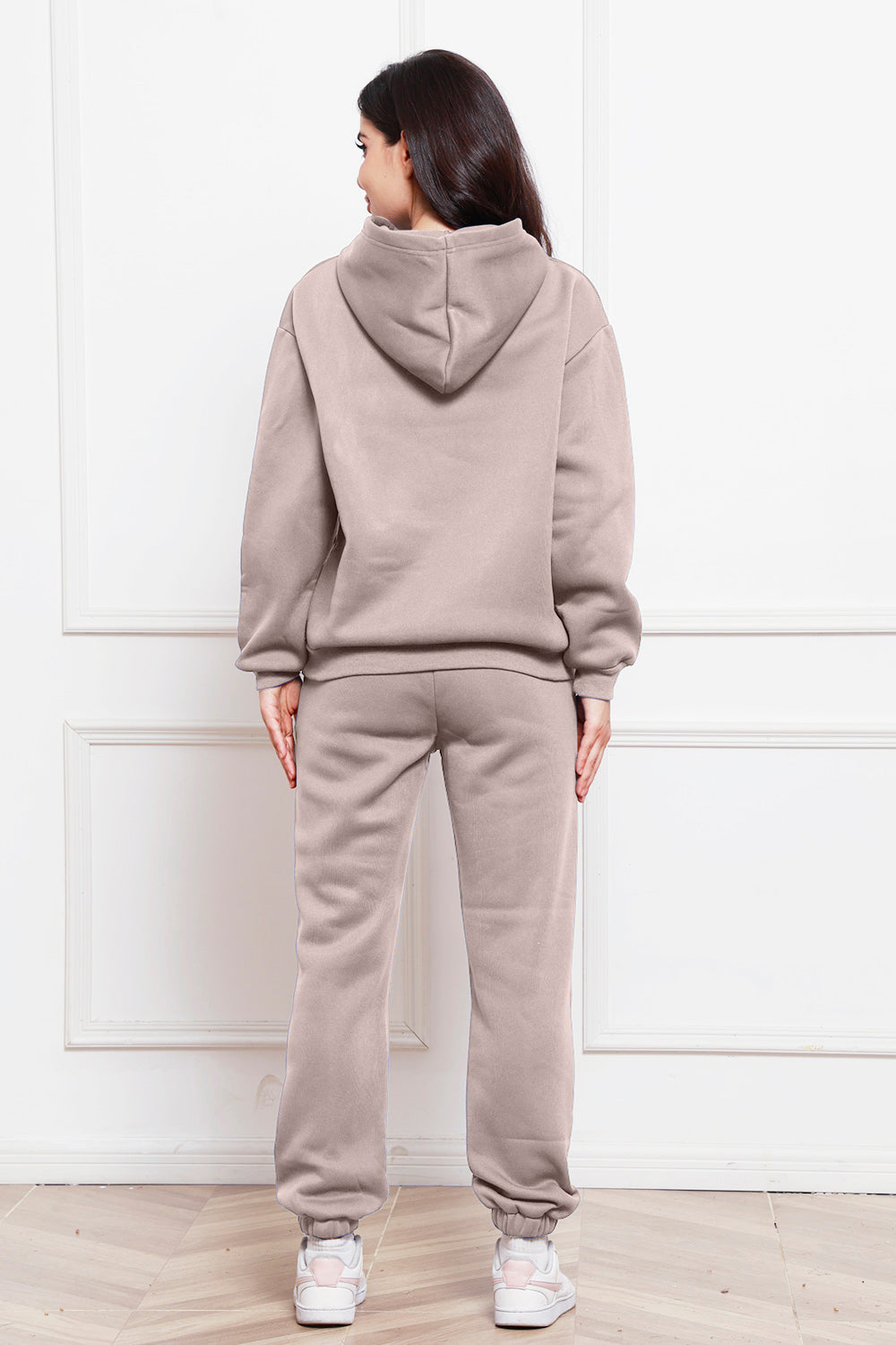 Drop Shoulder Long Sleeve Hoodie and Pants Set 