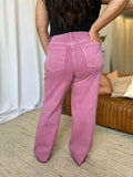 RFM Full Size High Rise Garment Dye Wide Leg  Jeans 