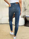 Judy Blue Full Size Mid Waist Distressed Slim Jeans 