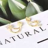 925 Sterling Silver Moissanite C-Hoop Earrings 