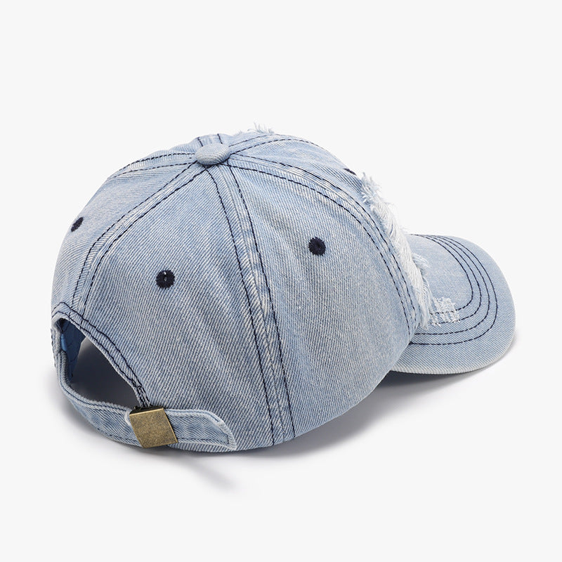 Distressed Cotton Baseball Cap 