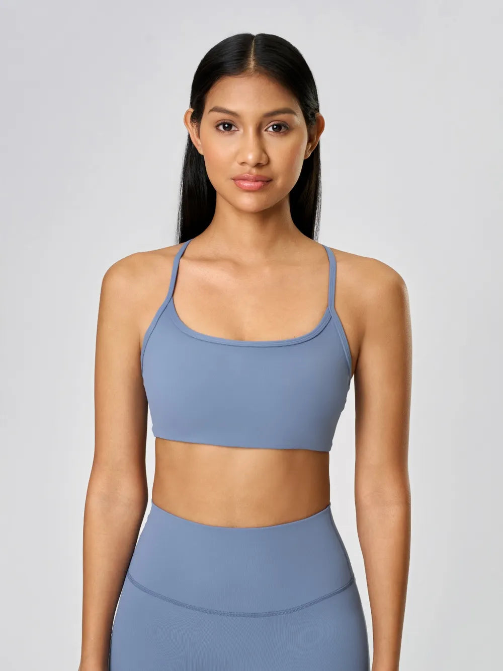 Millennia Crisscross Back Scoop Neck Active Cami with Detachable Chest Pads 