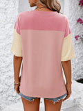 Mandy Color Block Round Neck Half Sleeve T-Shirt 