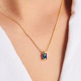 Titanium Steel Inlaid Zircon Pendant Necklace 