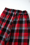 Plaid Long Sleeve Top and Pants Lounge Set Lingerie & Nightwear