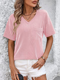 Mandy V-Neck Dropped Shoulder T-Shirt 