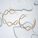 Stainless Steel Wave Shape C-Hoop Earrings 