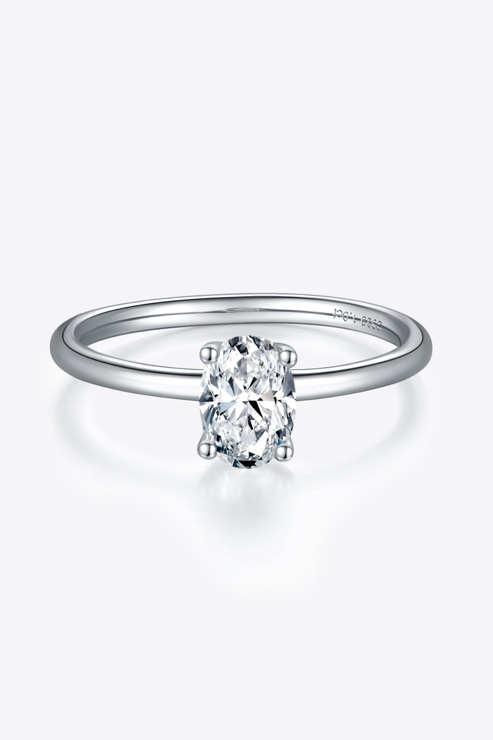 1 Carat Moissanite 925 Sterling Silver Solitaire Ring 