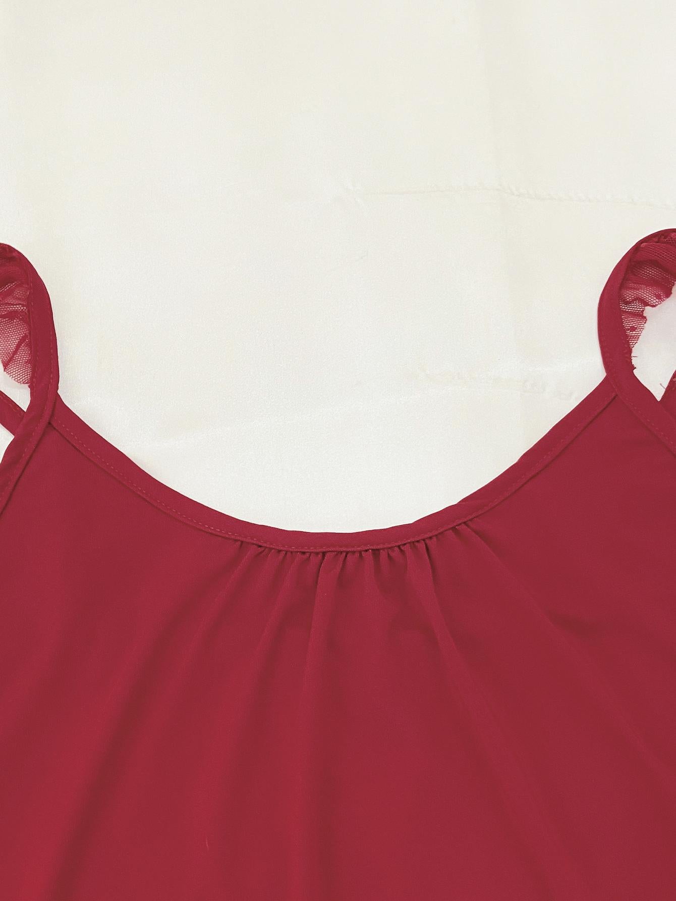 Gathered Detail Spliced Mesh Sleeveless Top and Shorts Lounge Set 