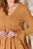 Hailey & Co Full Size V-Neck Flounce Sleeve Blouse 