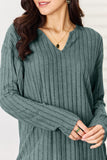Basic Bae Full Size Notched Long Sleeve Top and Pants Set 