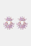 Flower Shape Glass Stone Dangle Earrings 