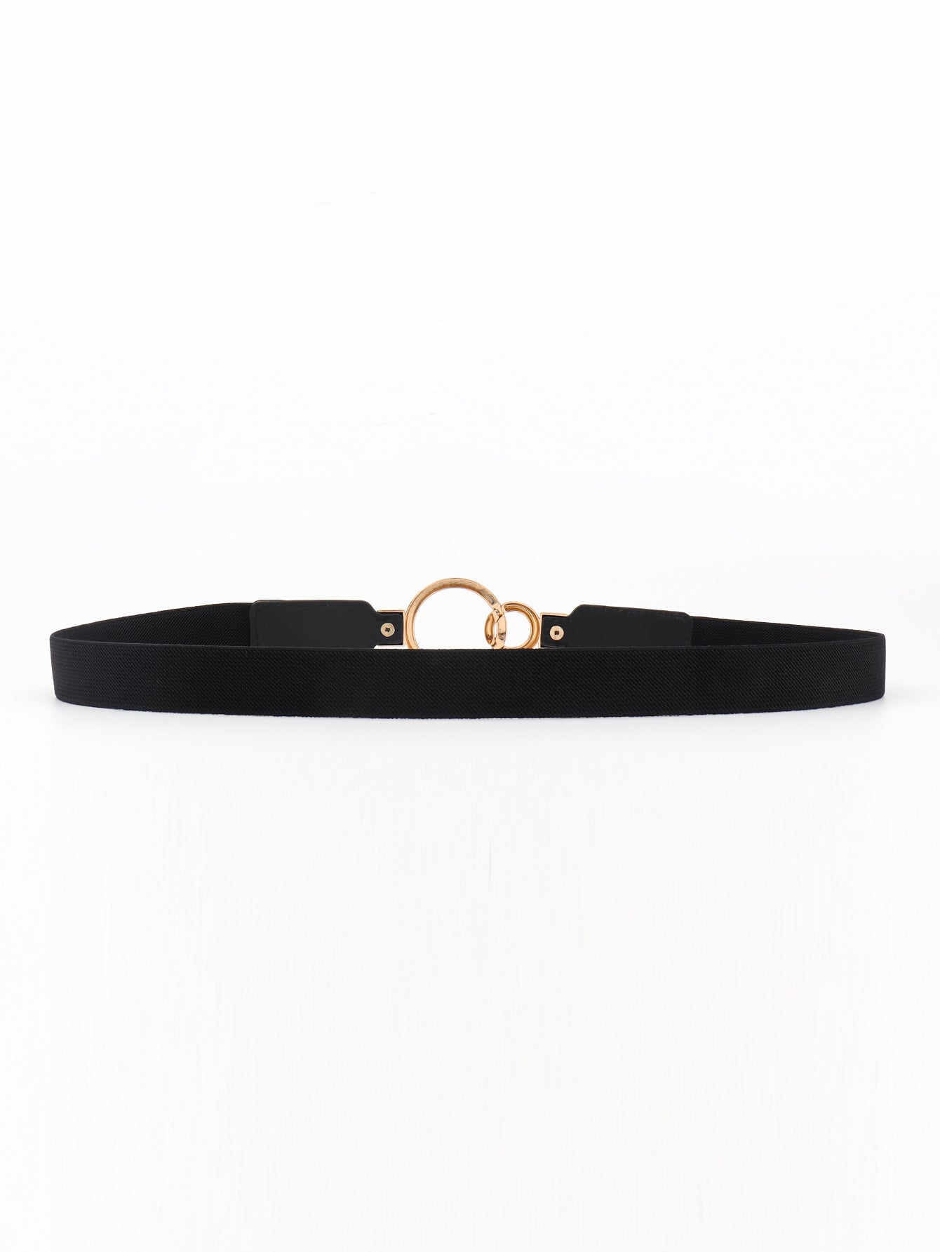 Double Ring Buckle Elastic PU Belt 