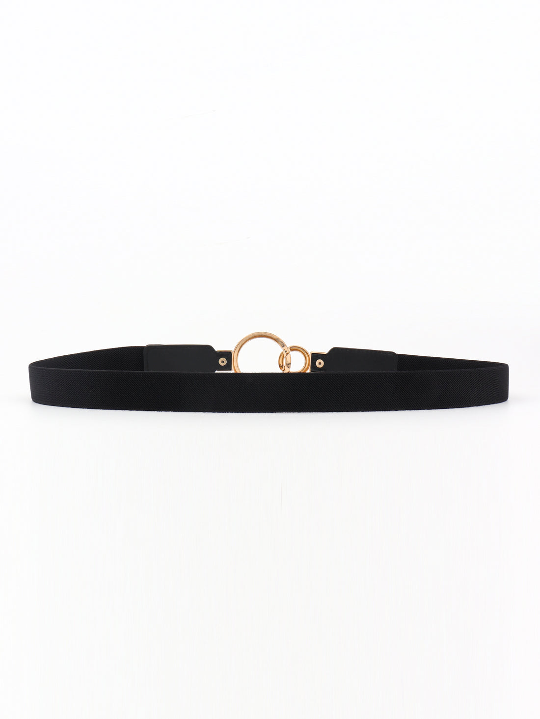 Double Ring Buckle Elastic PU Belt 