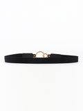 Double Ring Buckle Elastic PU Belt 