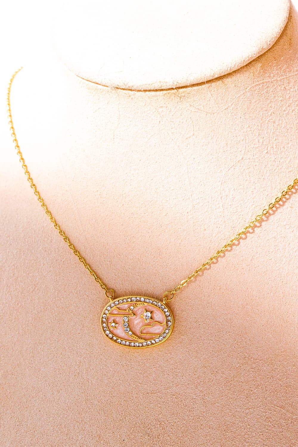 Stars in the Plate Pendant Copper Necklace 