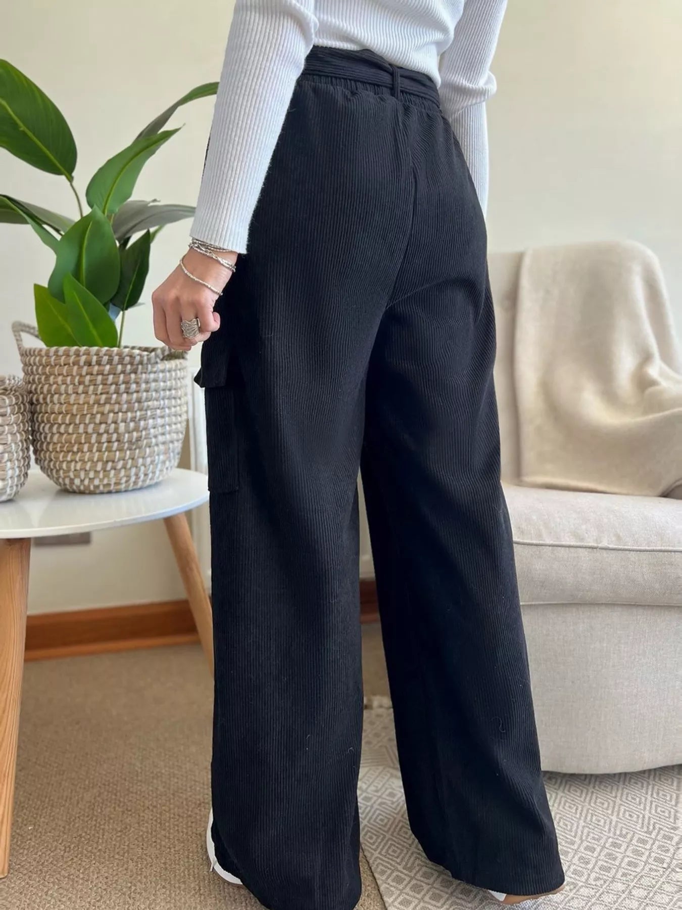 High-Waisted Wide-Leg Pants 