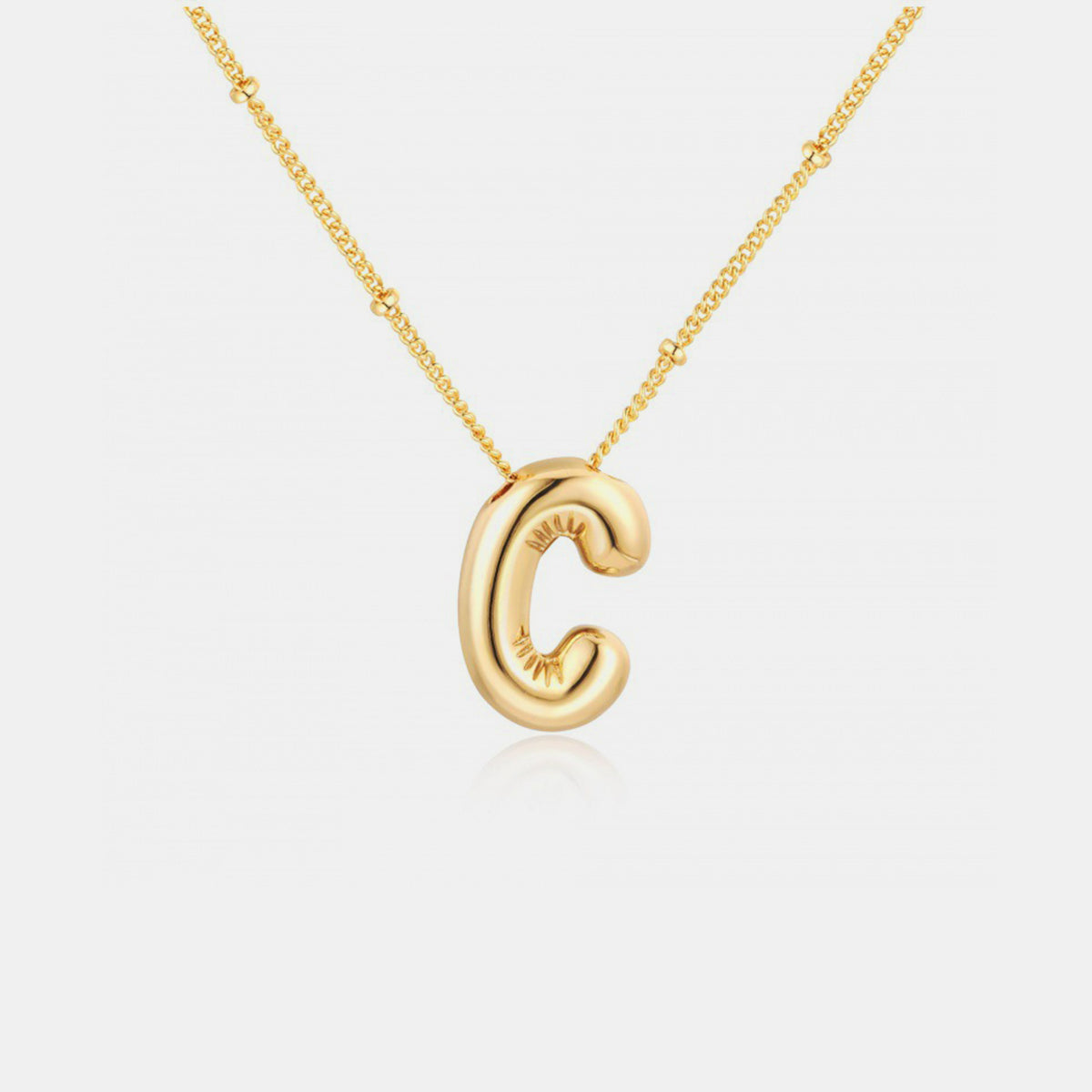 Gold-Plated Bubble Initial Necklace 